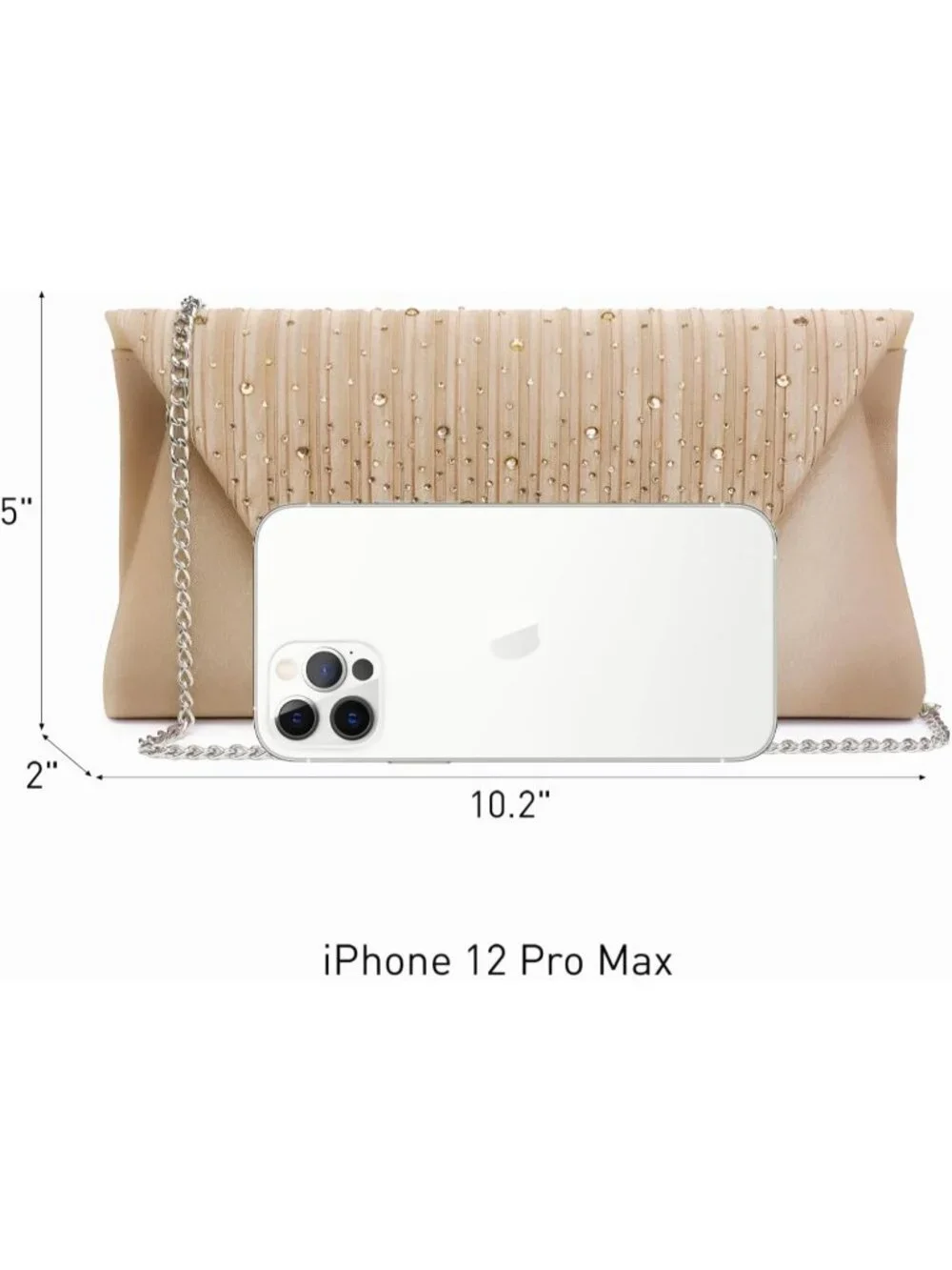 Women’s Camel Clutch Purse With Detachable Chain Wedding Formal Evening Bag